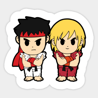 Ken and Ryu Street Fighter Chibi Sticker